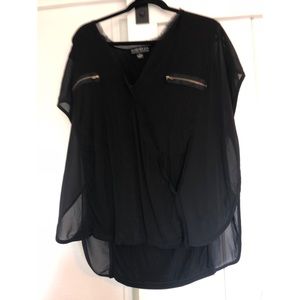 Black crossover blouse
